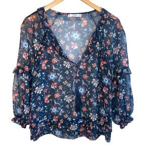 Mango Suit Collection Semi Sheer Mini Ruffle Top